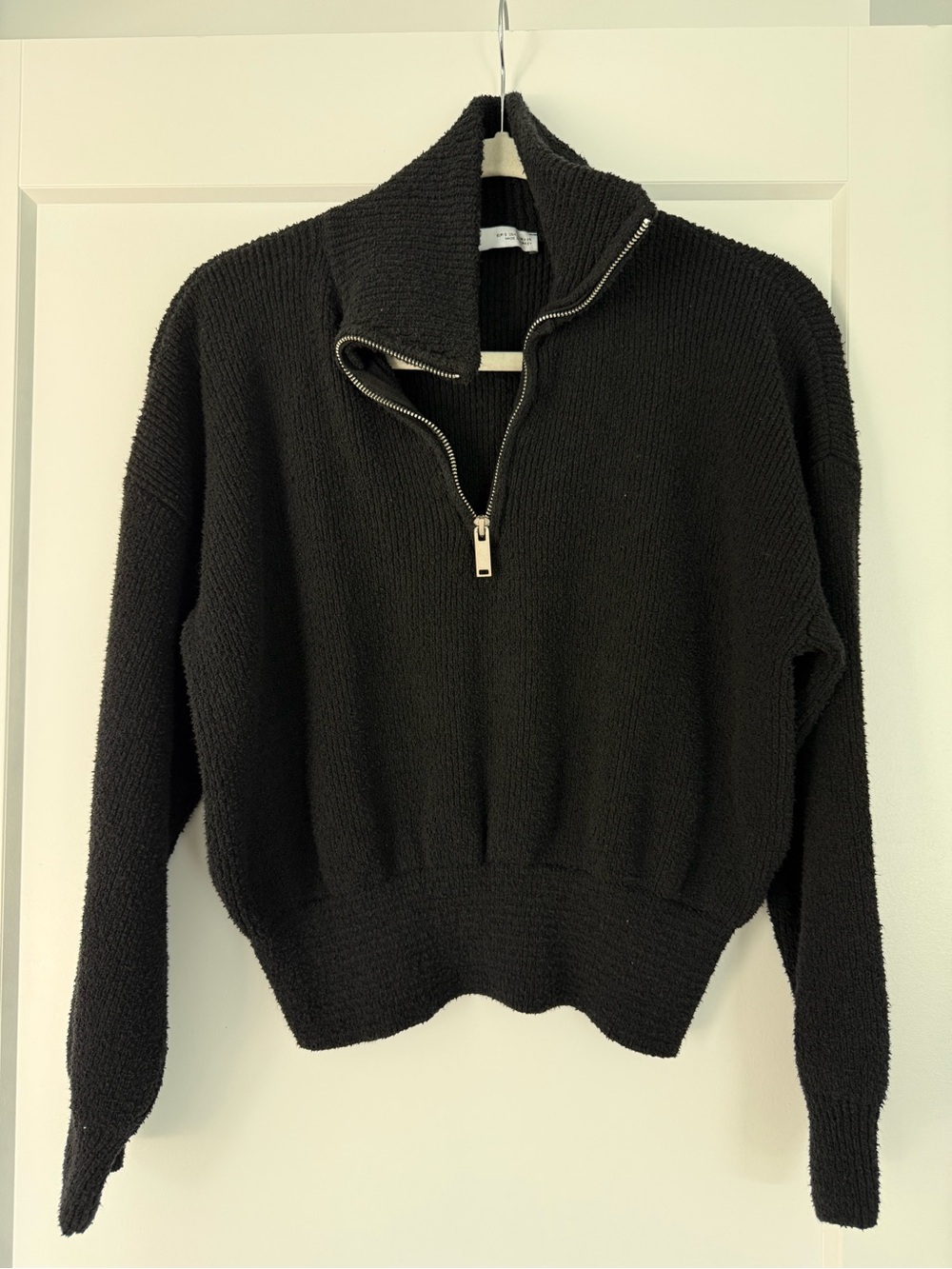 Zara Black Half-Zip Funnel Neck Sweater